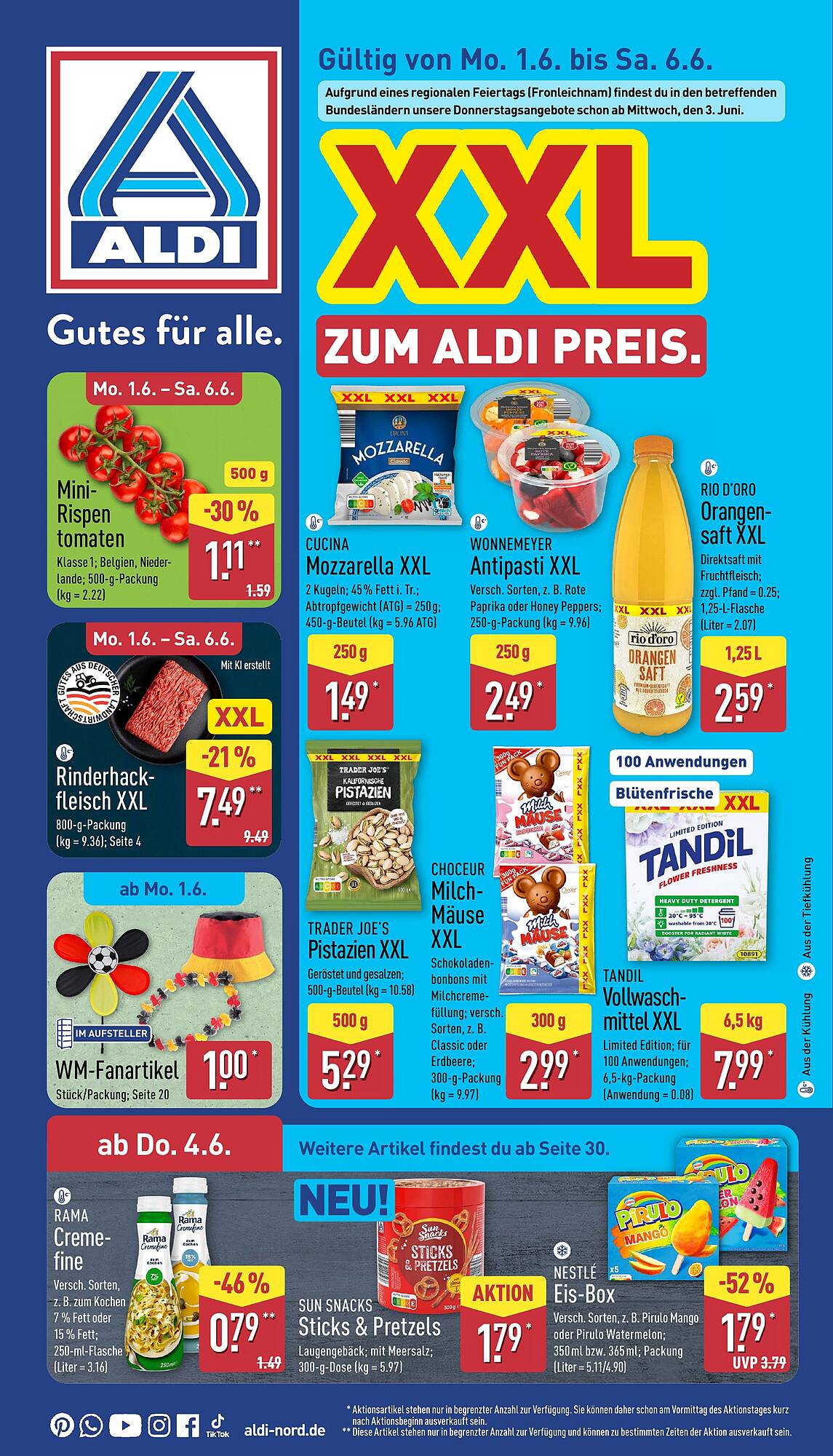 Erste Seite des Prospekts von Aldi Nord