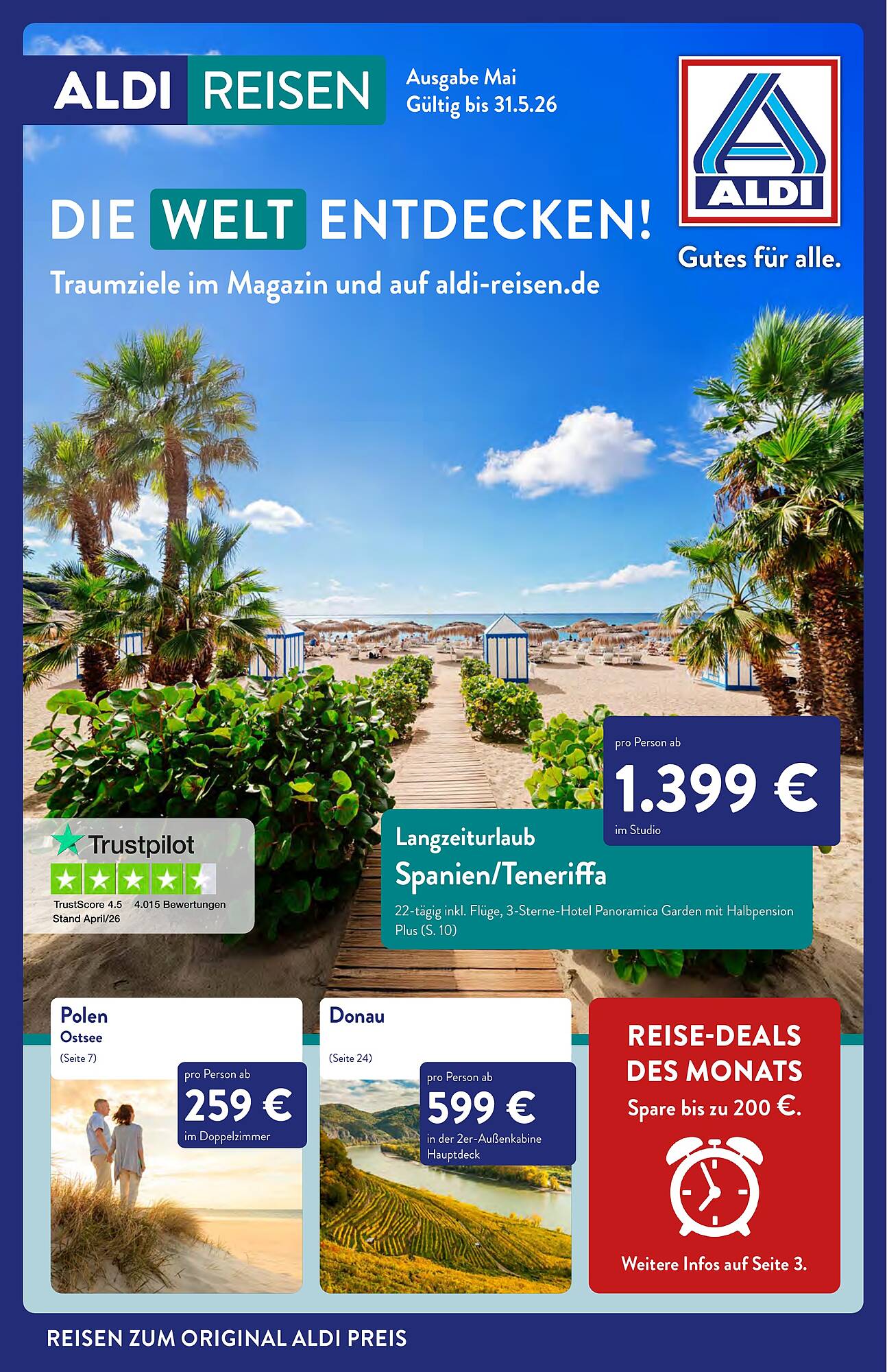 Aldi Nord Reisen Prospekt - Pagina 1