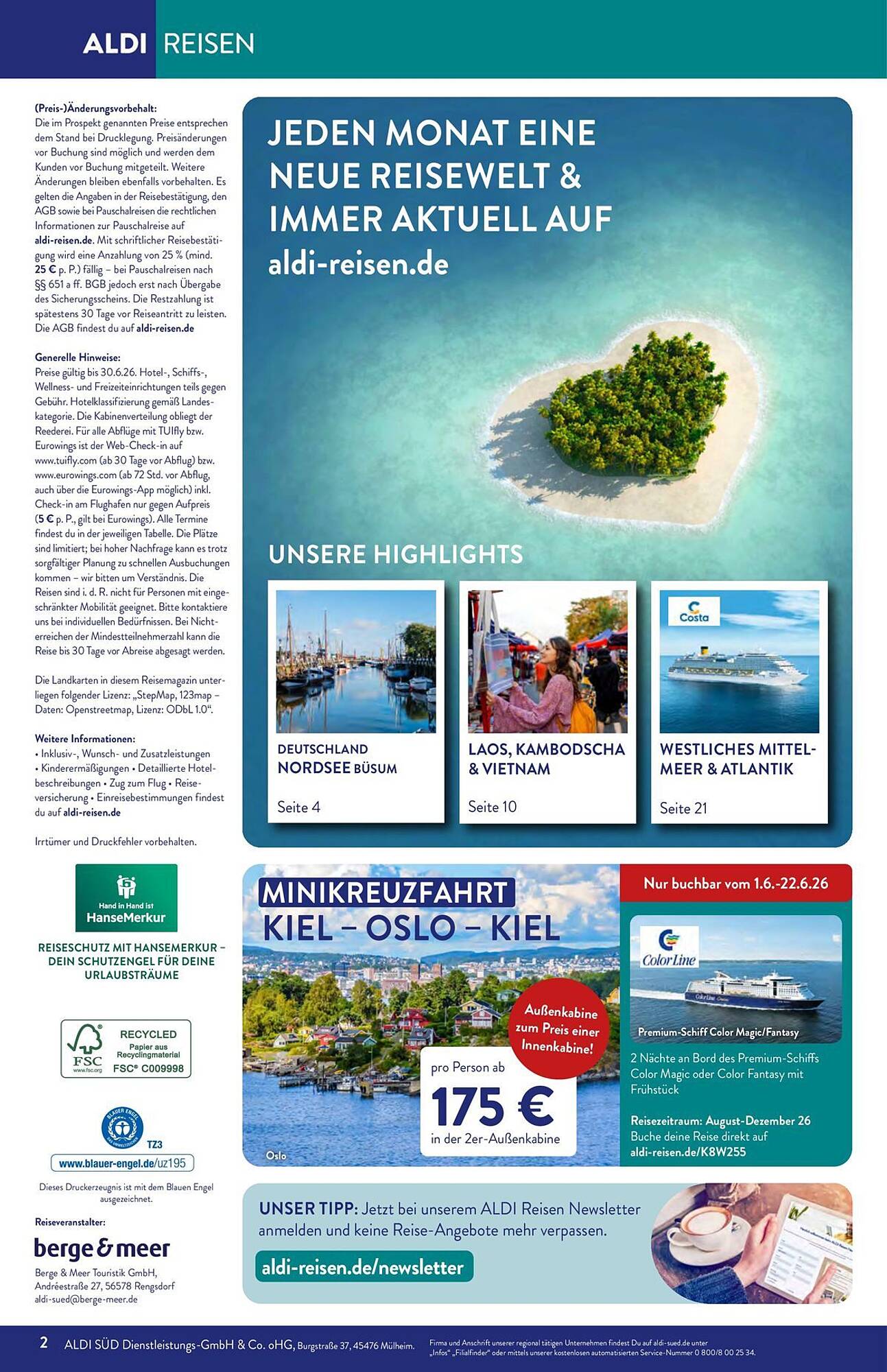 Aldi Süd Reisen Prospekt - Pagina 2
