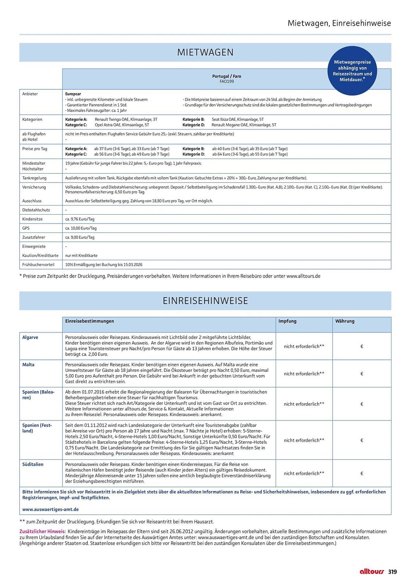 alltours Reisecenter Prospekt - Pagina 319