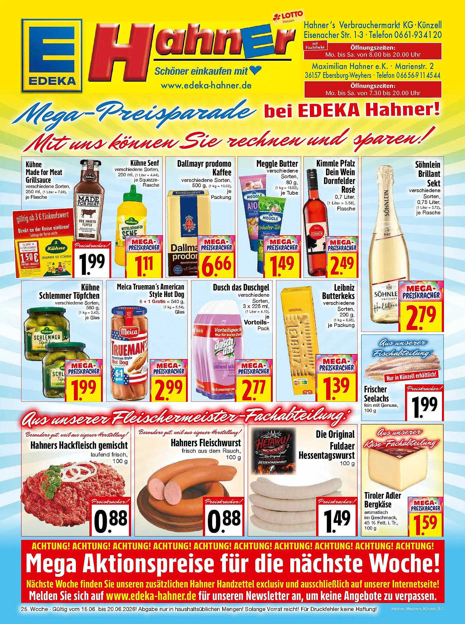EDEKA Hahner Prospekt - Pagina 1