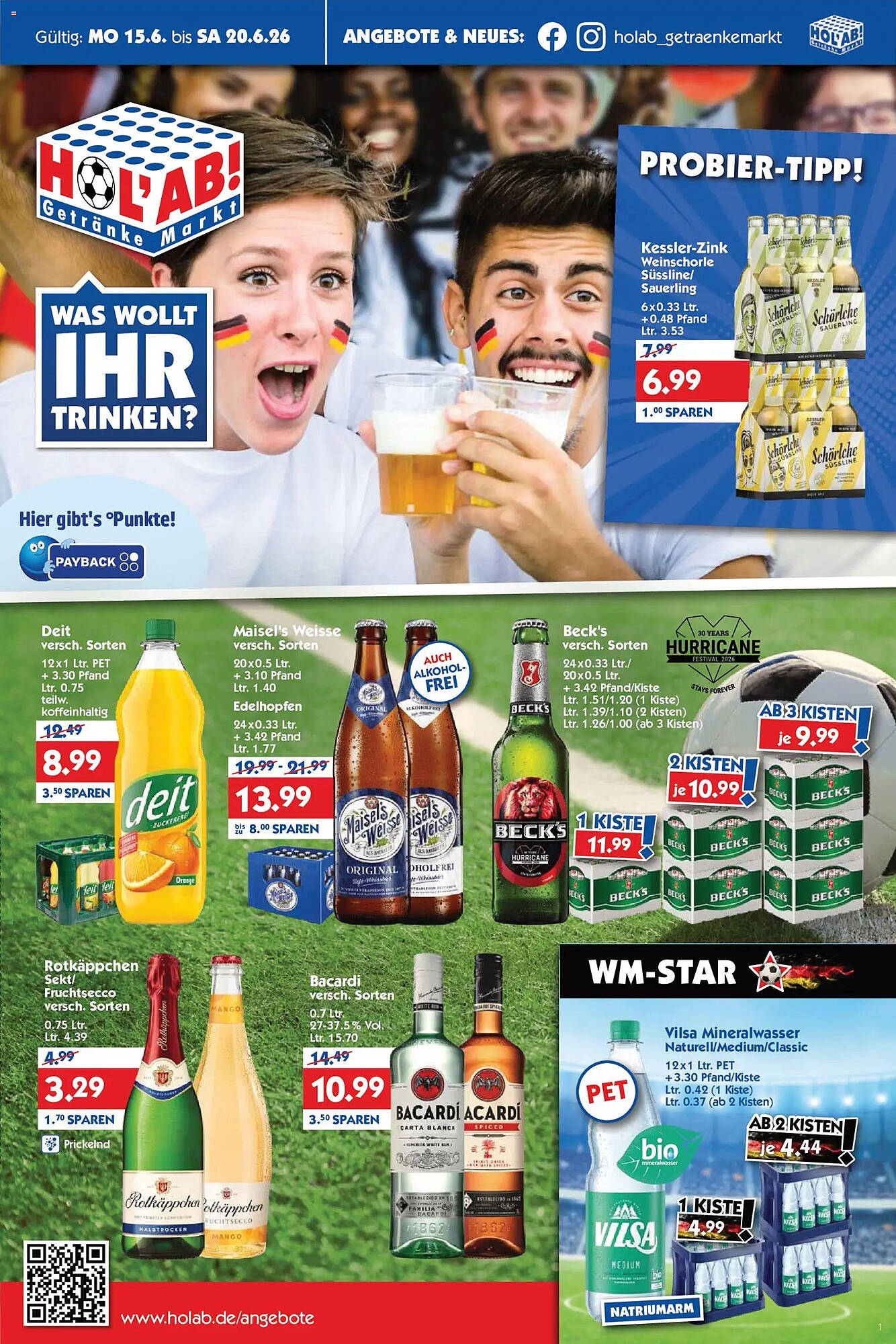 Hol'ab Getränkemarkt Prospekt - Pagina 1