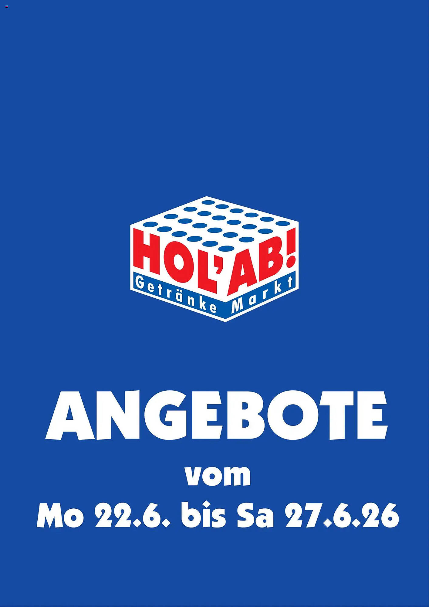 Hol'ab Getränkemarkt Prospekt - Pagina 1