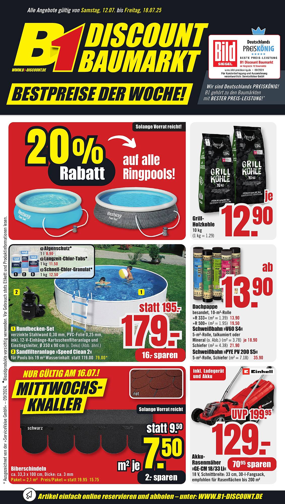 B1 Discount Baumarkt Prospekt - Pagina 1