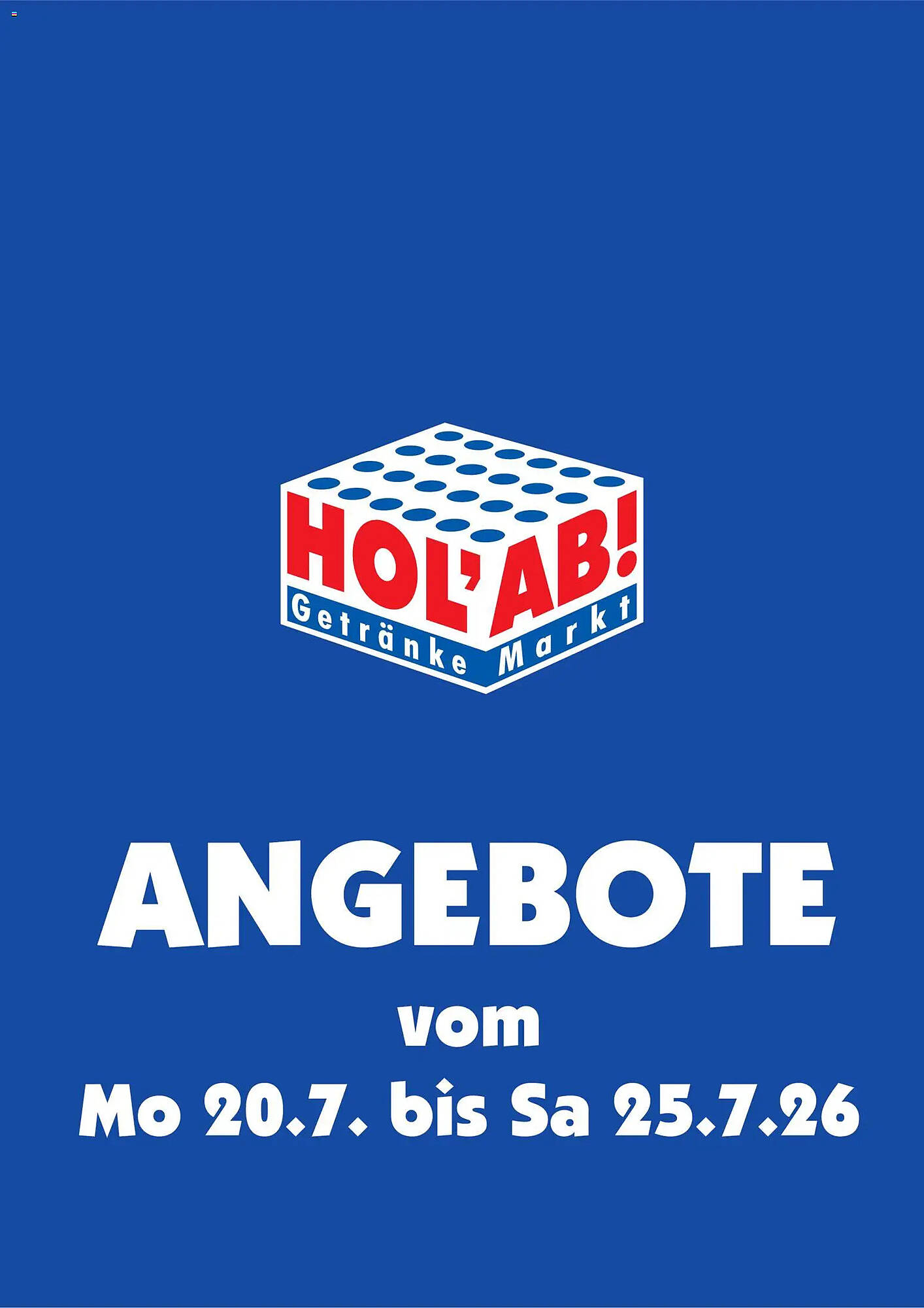Hol'ab Getränkemarkt Prospekt - Pagina 1
