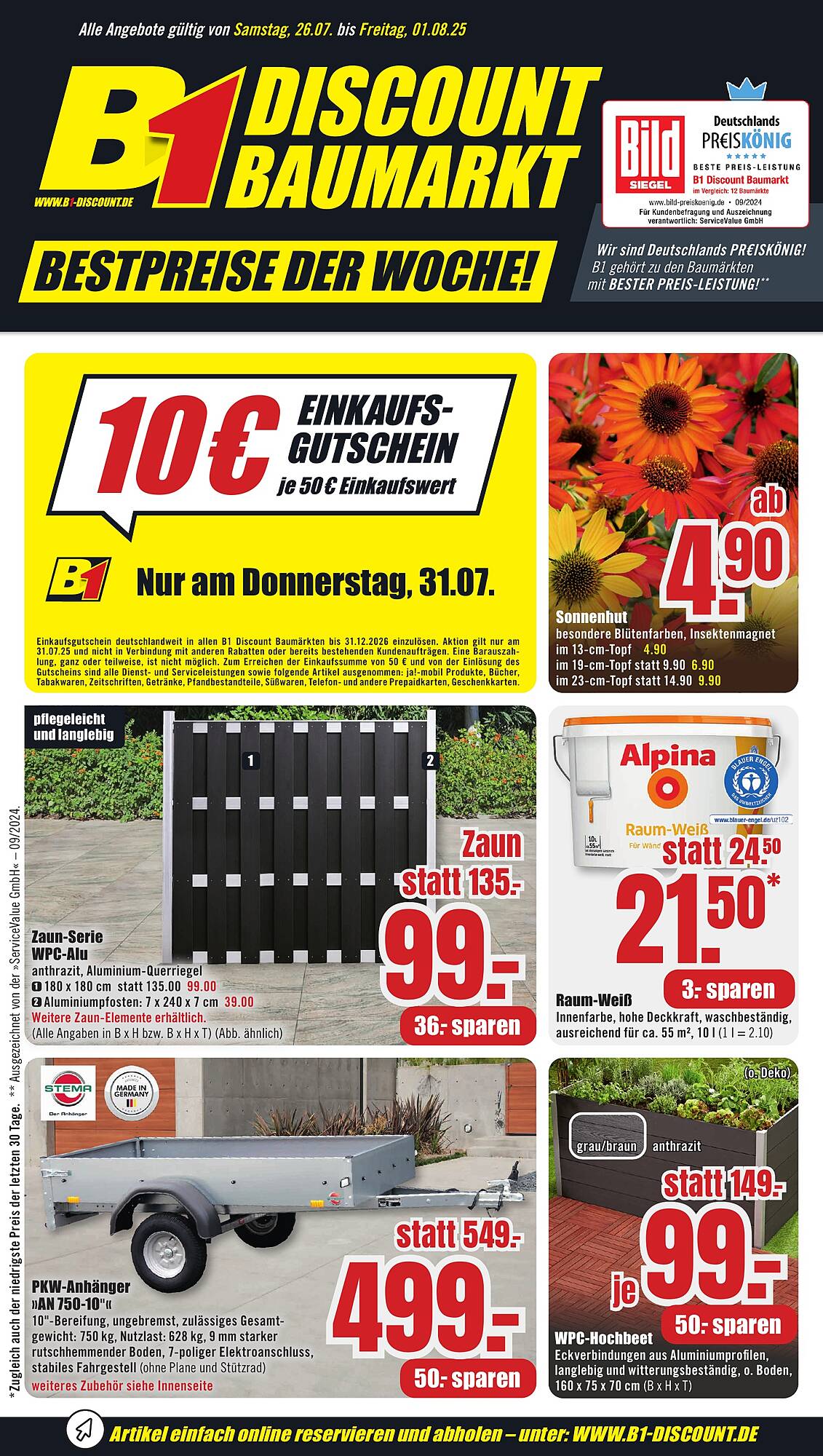 B1 Discount Baumarkt Prospekt - Pagina 1