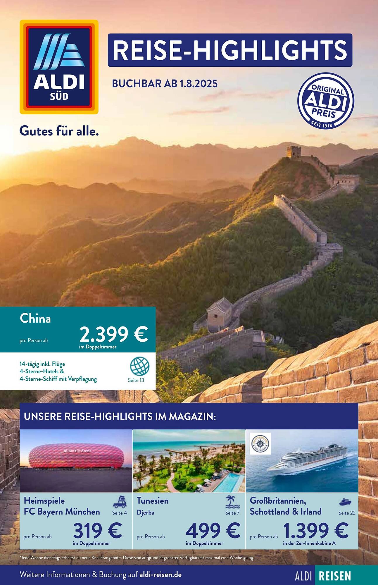 Aldi Süd Reisen Prospekt - Pagina 1