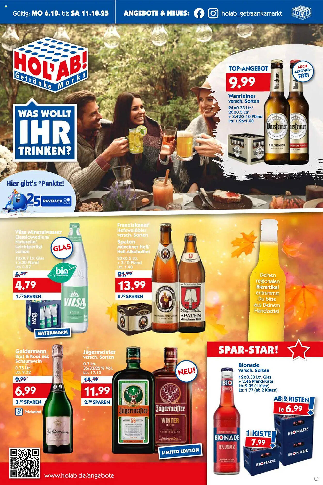 Hol'ab Getränkemarkt Prospekt - Pagina 1