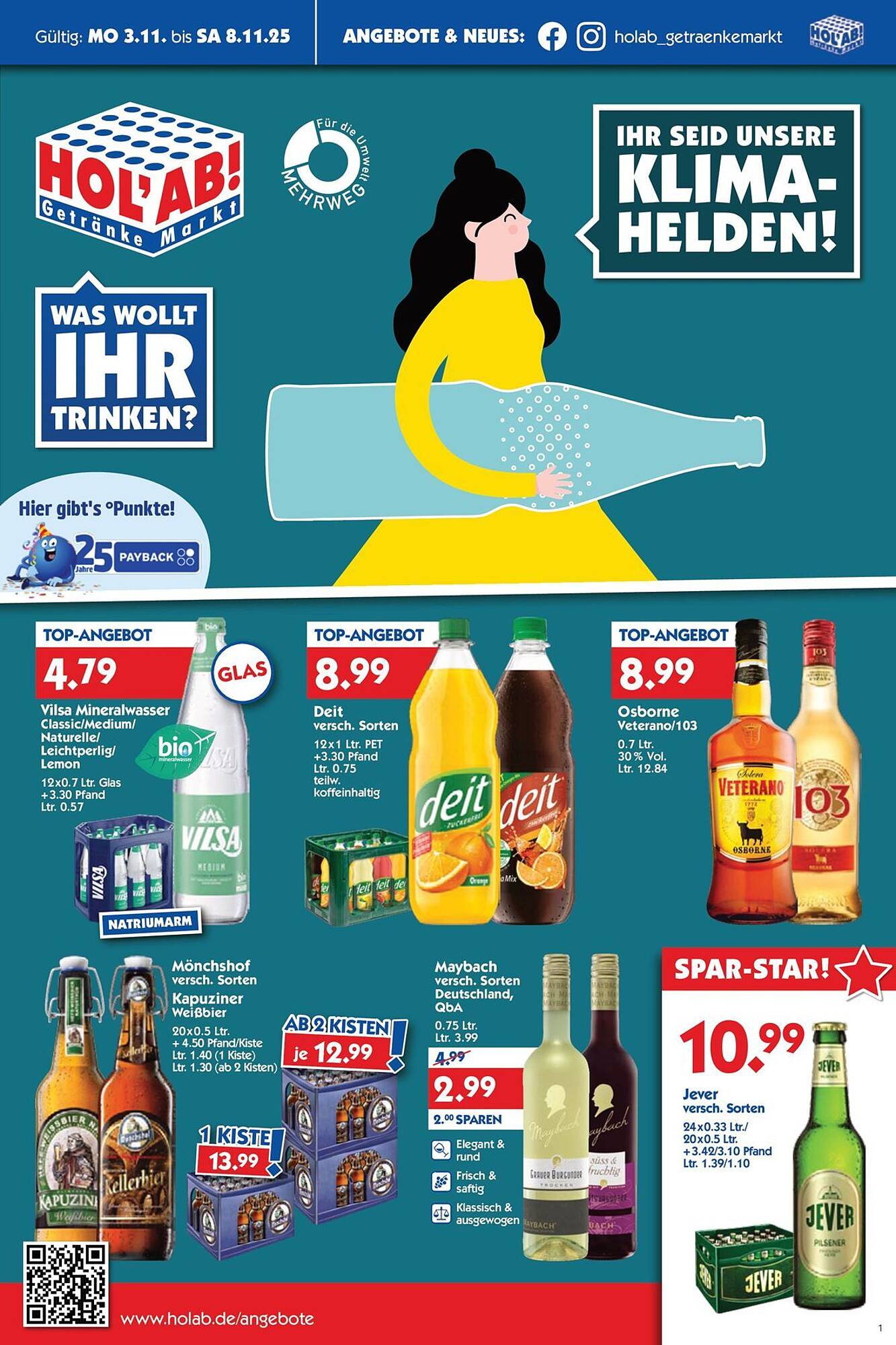 Hol'ab Getränkemarkt Prospekt - Pagina 1