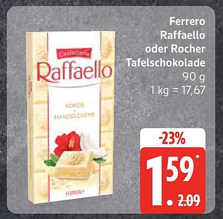 Ferrero Raffaello oder Rocher Tafelschokolade 90 g