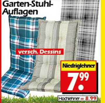 Garten-Stuhl-Auflagen in verschiedenen Dessins