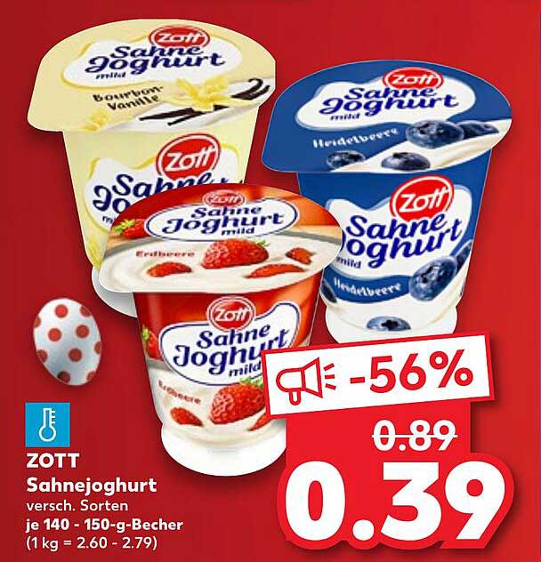 ZOTT Sahnejoghurt - Verschiedene Sorten je 140-150 g