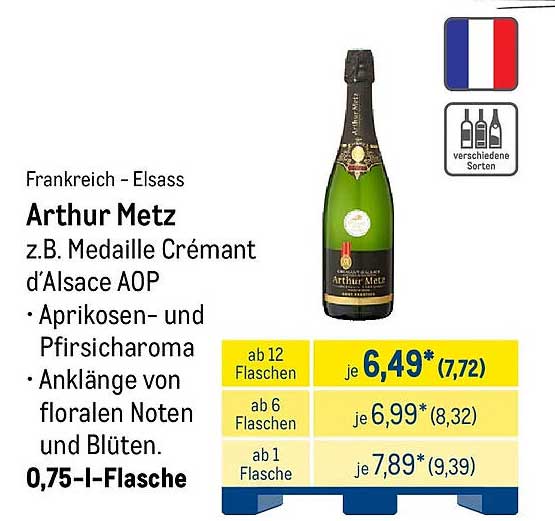 Arthur Metz z.B. Medaille Crémant d'Alsace AOP