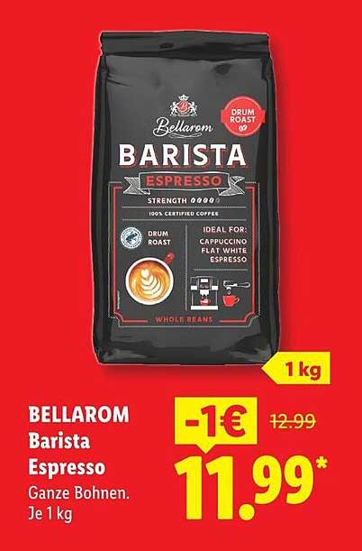 BELLAROM Barista Espresso Ganze Bohnen. Je 1 kg