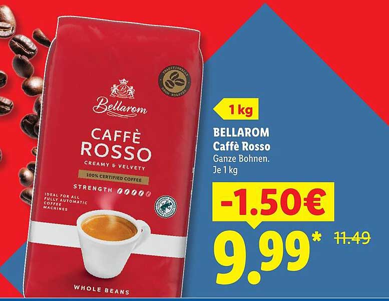 BELLAROM Caffè Rosso Ganze Bohnen. Je 1 kg