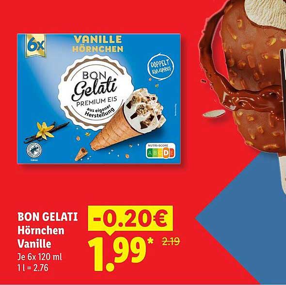BON GELATI Hörnchen Vanille
