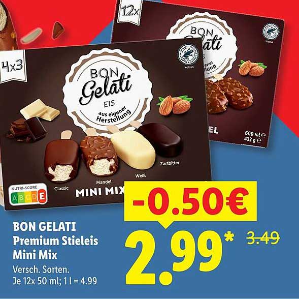 BON GELATI Premium Stieleis Mini Mix