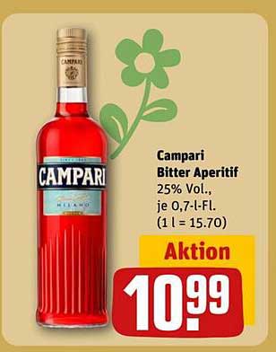 Campari Bitter Aperitif 25% Vol., je 0,7-l-Fl.