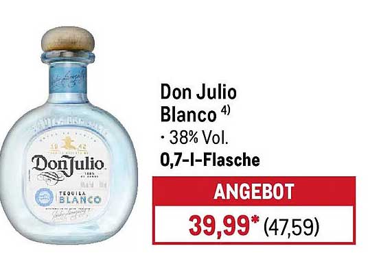 Don Julio Blanco 4) · 38% Vol. 0,7-l-Flasche