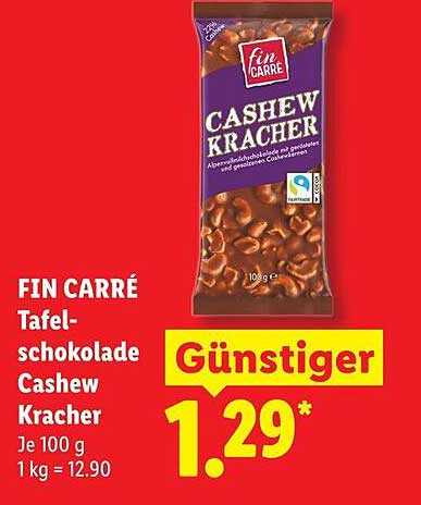 FIN CARRÉ Tafel- schokolade Cashew Kracher