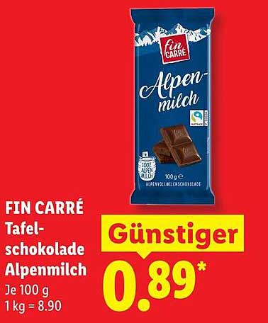 FIN CARRÉ Tafelschokolade Alpenmilch