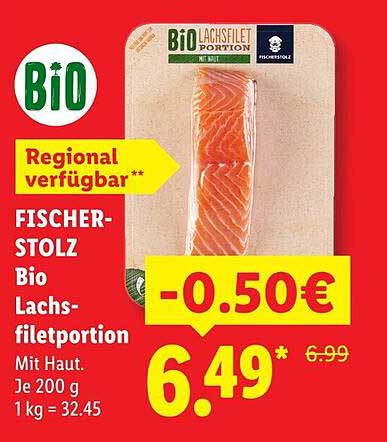 FISCHER-STOLZ Bio Lachsfiletportion Mit Haut.