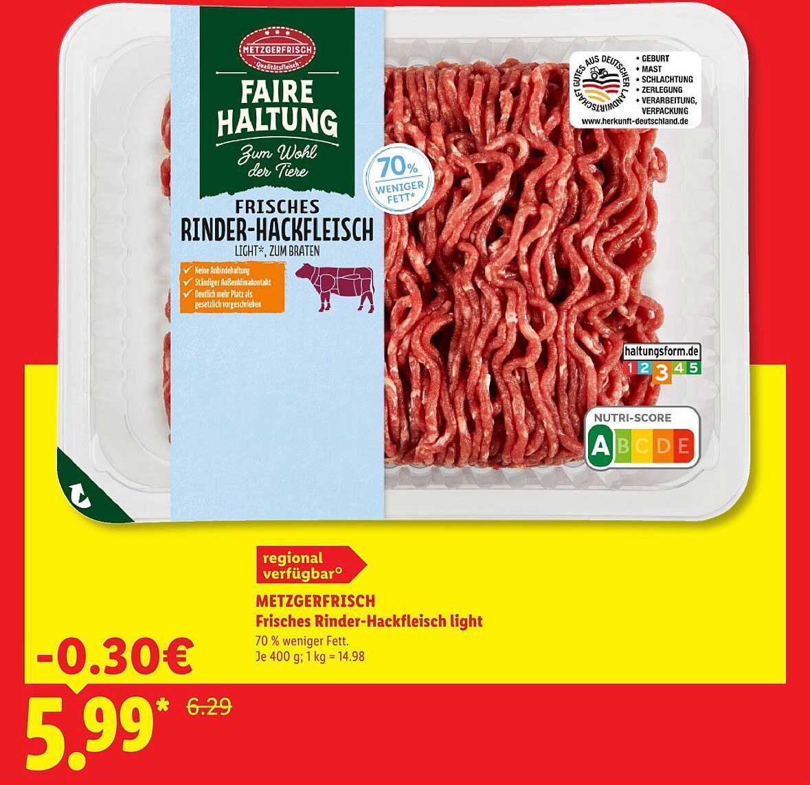 Frisches Rinder-Hackfleisch light