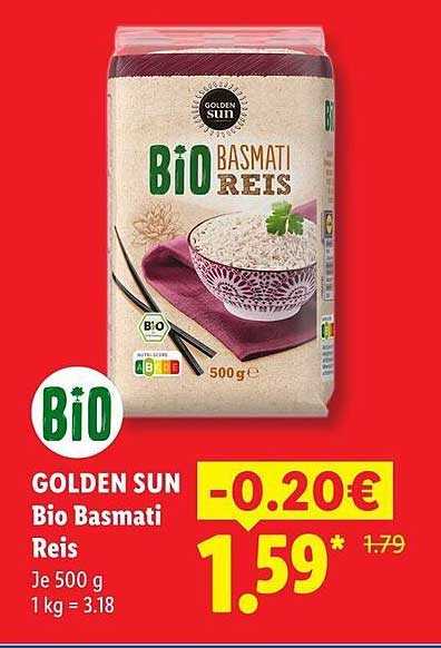 GOLDEN SUN Bio Basmati Reis