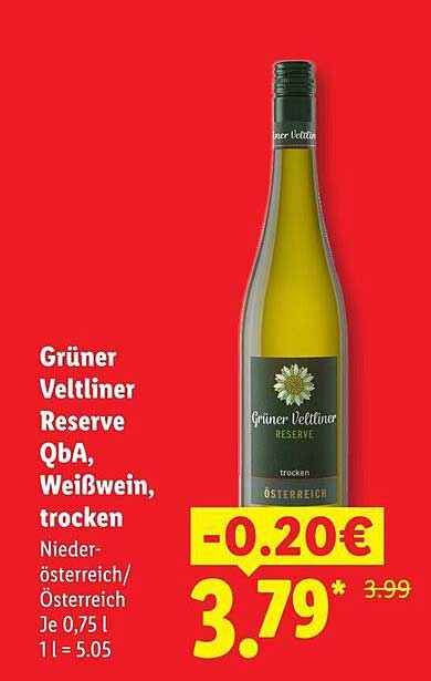 Grüner Veltliner Reserve QbA, Weißwein, trocken