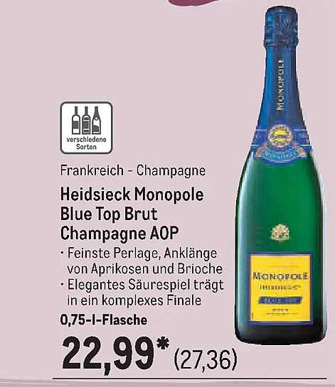Heidsieck Monopole Blue Top Brut Champagne AOP