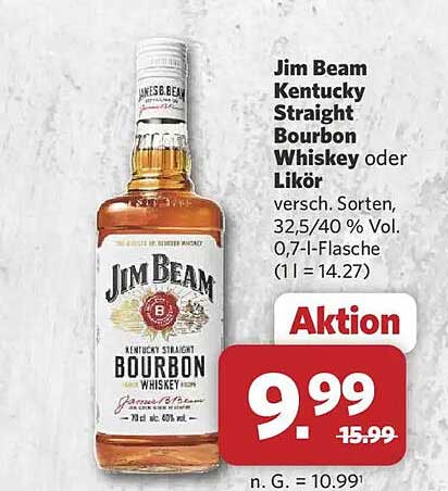 Jim Beam Kentucky Straight Bourbon Whiskey oder Likör