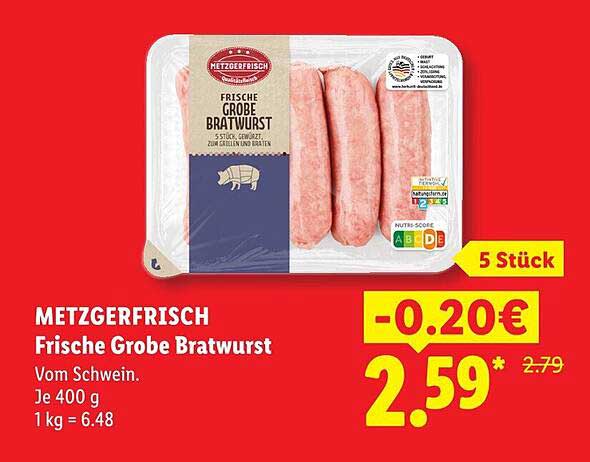 METZGERFRISCH Frische Grobe Bratwurst