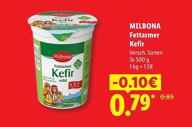 MILBONA Fettarmer Kefir