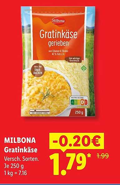 MILBONA Gratin käse