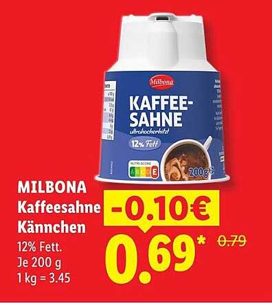 MILBONA Kaffee-Sahne Käntchen 12% Fett