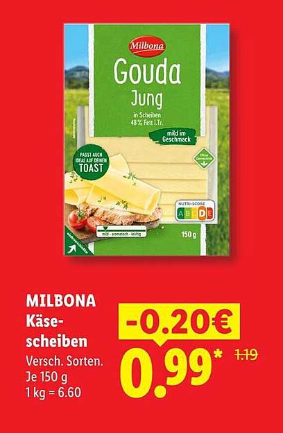 MILBONA Käse-scheiben Versch. Sorten. Je 150 g