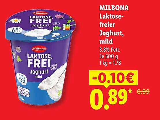 MILBONA Laktosefreier Joghurt, mild