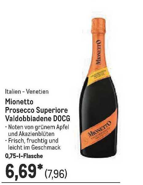 Mionetto Prosecco Superiore Valdobbiadene DOCG