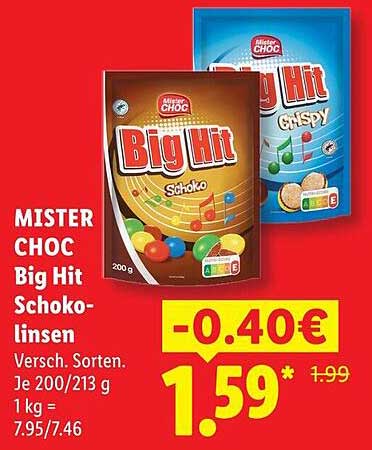MISTER CHOC Big Hit Schokolinsen