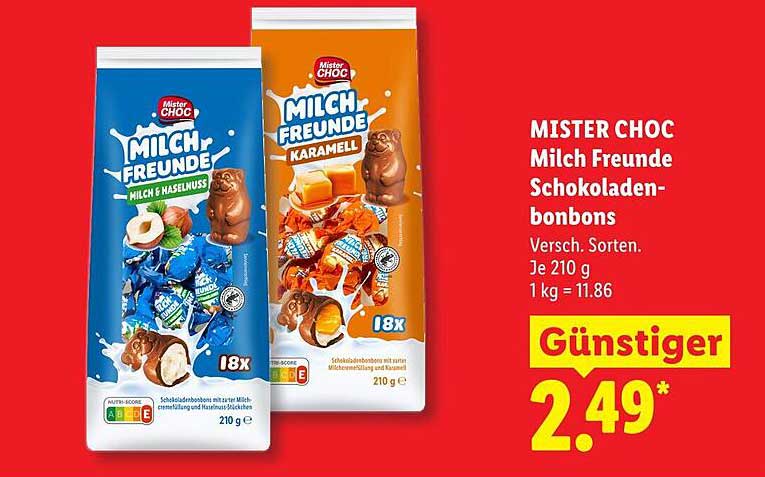 MISTER CHOC Milch Freunde Schokoladenbonbons