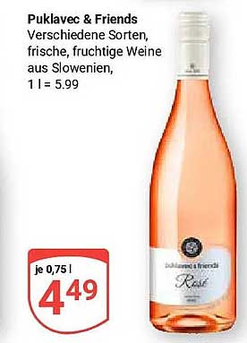 Puklavec & Friends Verschiedene Sorten, frische, fruchtige Weine aus Slowenien
