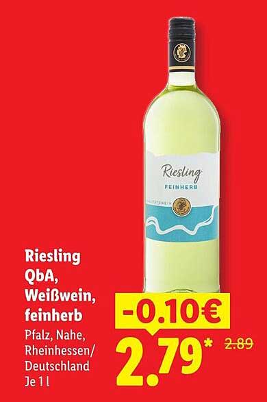 Riesling QbA, Weißwein, feinherb