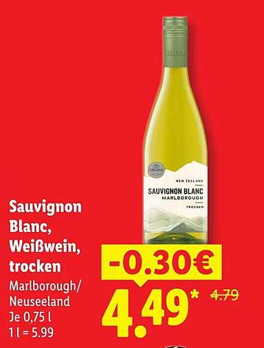 Sauvignon Blanc, Weißwein, trocken Marlborough/Neuseeland Je 0,75 l