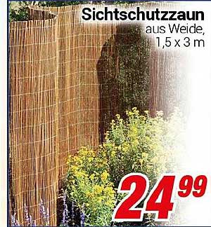 Sichtschutzzaun aus Weide, 1,5 x 3 m