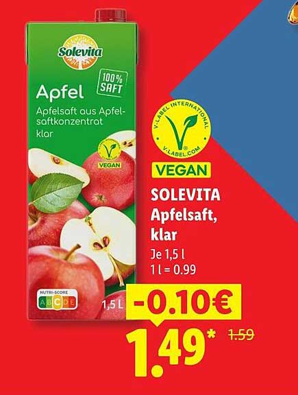 SOLEVA Apfelsaft, klar