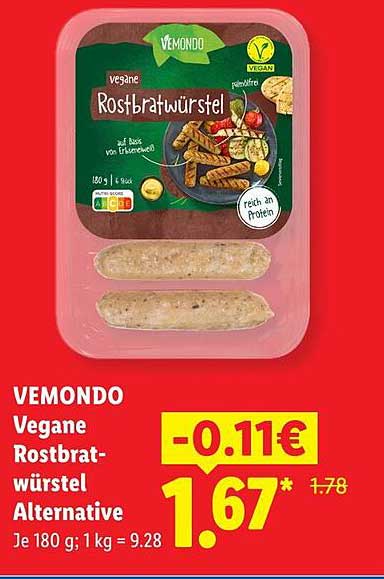 VEMONDO Vegane Rostbratwürstel Alternative