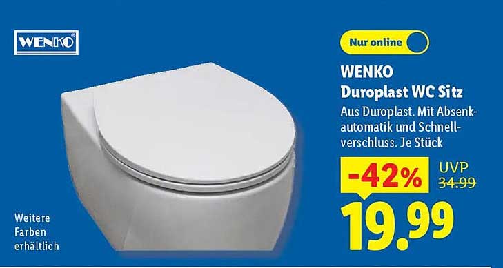 WENKO Duroplast WC Sitz