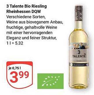 3 Talente Bio Riesling Rheinhessen DQW