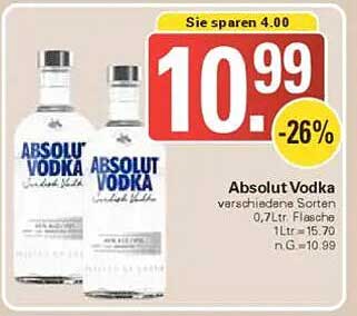 Absolut Vodka verschiedene Sorten 0,7L Flasche