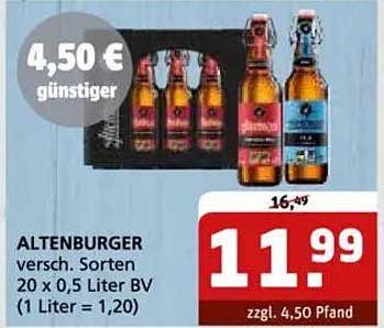 ALTENBURGER Bier Mixpaket 20 x 0,5 Liter